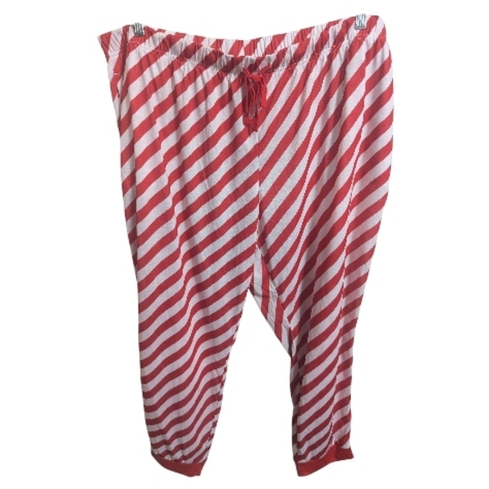 Hope & Wonder Women's Striped Pajama Pants 2X Red Drawstring W-477 NEW
